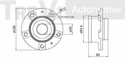 TREVI AUTOMOTIVE wb1731 -  Комплект подшипника ступицы колеса
